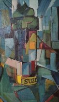 Bertrand Dorny, French (1931 - 2015), oil on board, modernist abstract cityscape, signed, Paris