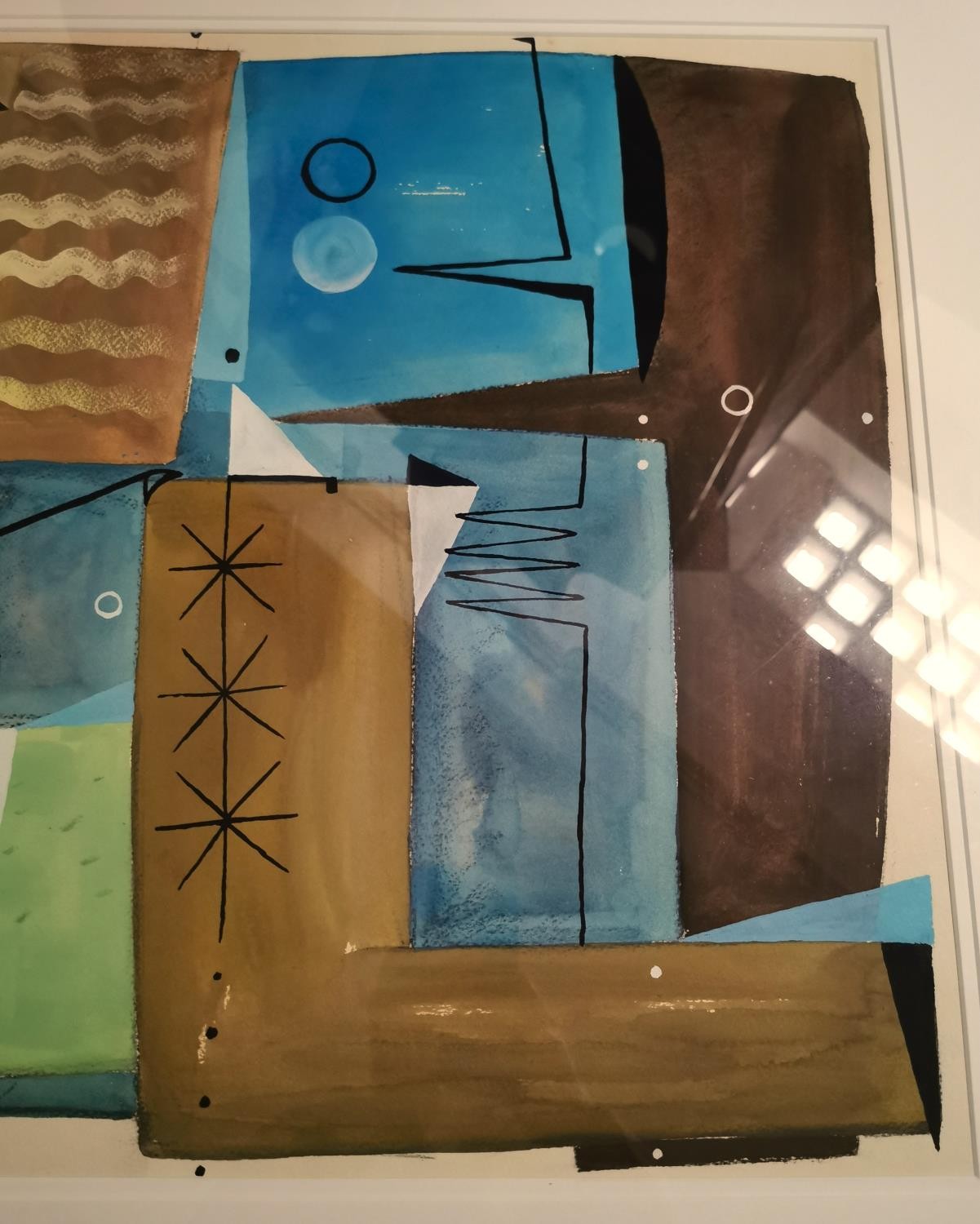 A 20th century cubist style abstract watercolour on paper, signed Bannon, dated 1959. Framed and - Image 5 of 7