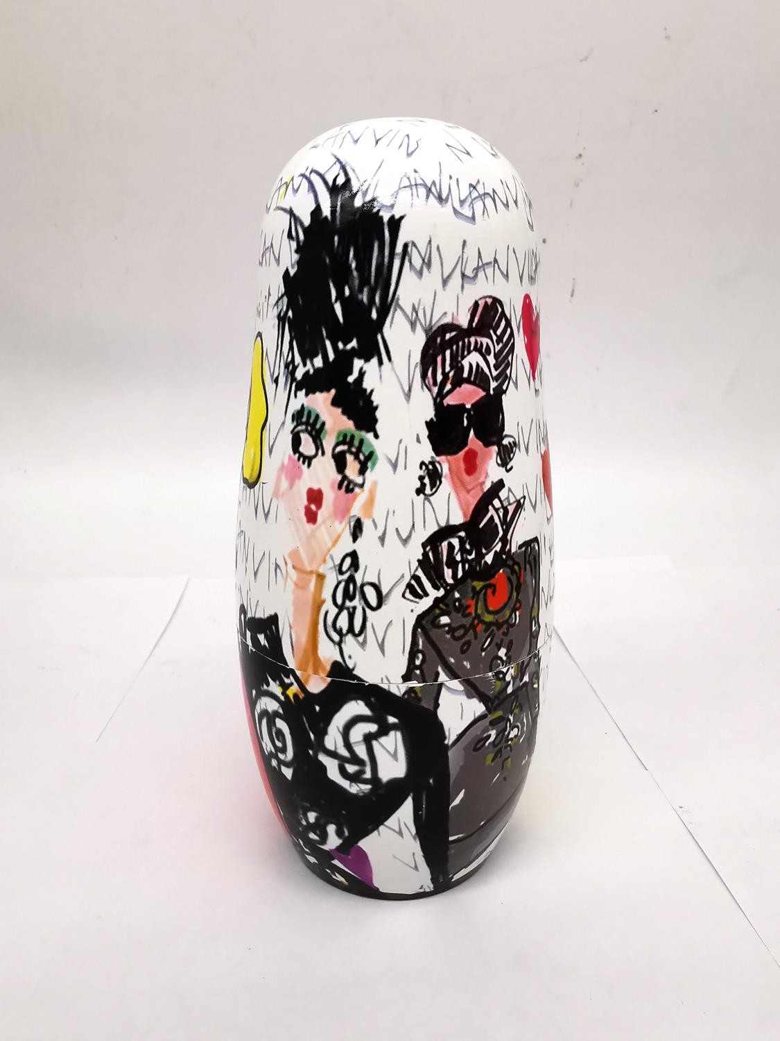 Lanvin, Paris, a set of Matryoshka dolls each hand painted with a different design. Makers mark to - Image 3 of 25