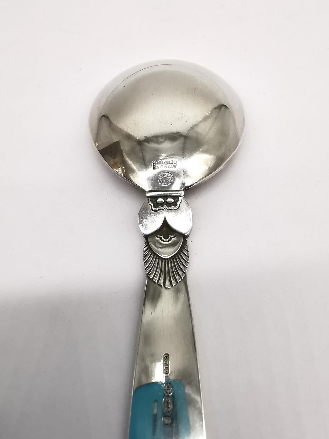 Georg Jensen, Danish, an early 20th Century Danish sterling silver Cactus pattern caddy spoon, - Image 5 of 9
