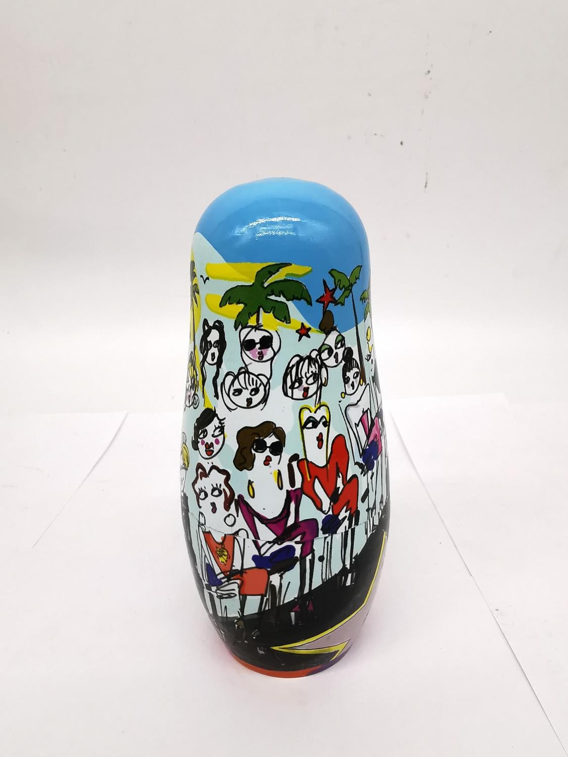 Lanvin, Paris, a set of Matryoshka dolls each hand painted with a different design. Makers mark to - Image 8 of 25