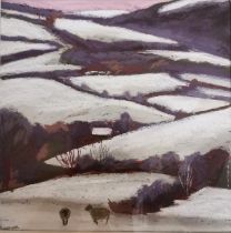 Sue Campion, British (1944-), pastel on board, titled 'Winters Day Shropshire', signed and gallery