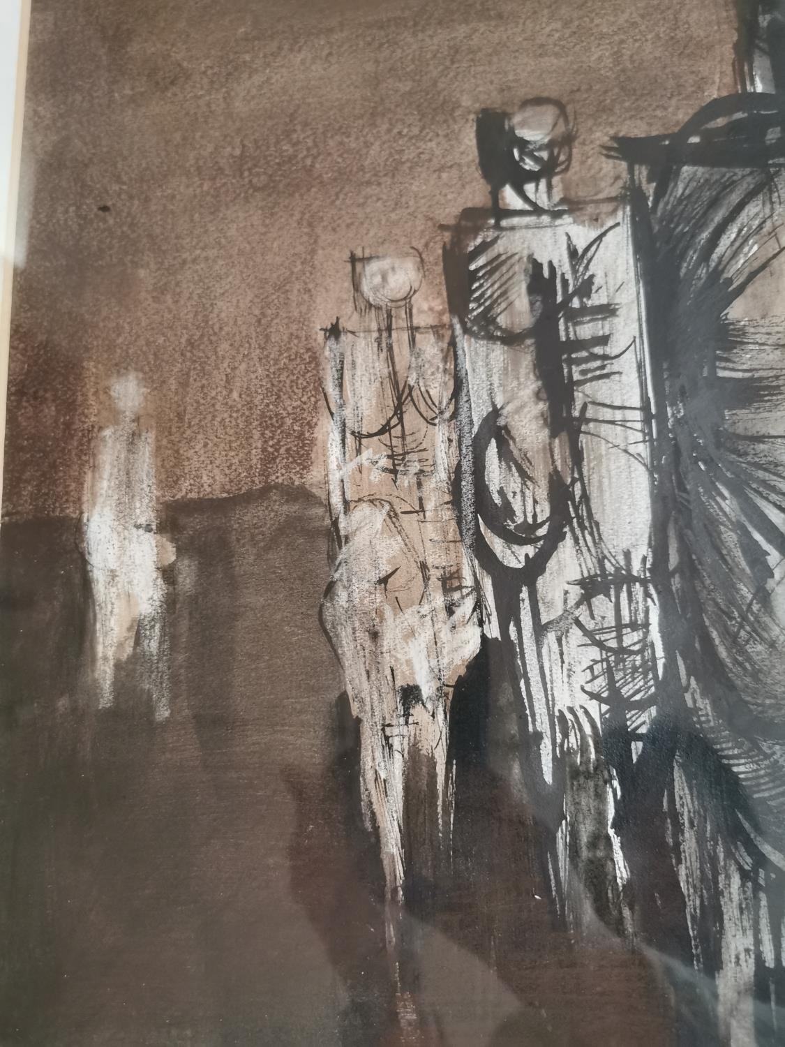 Cyril Wilson, British (1911 - 2003), mixed media on paper, abstract figures queuing, signed Wilson - Bild 7 aus 8