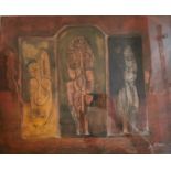 Cyril Wilson, British (1911 - 2003), mixed media on paper, abstract figures, signed Wilson. Framed