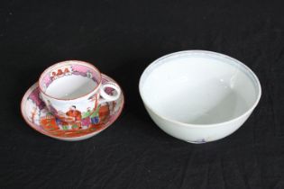 A Nanking cargo bowl (bears Christies label) and a Chinese teacup and saucer. Dia.15cm. (largest).