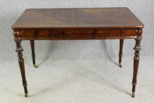 A George IV mahogany writing desk or side table, with H.78 W.124 D.80cm.
