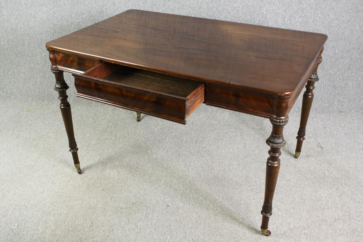 A George IV mahogany writing desk or side table, with H.78 W.124 D.80cm. - Image 4 of 6
