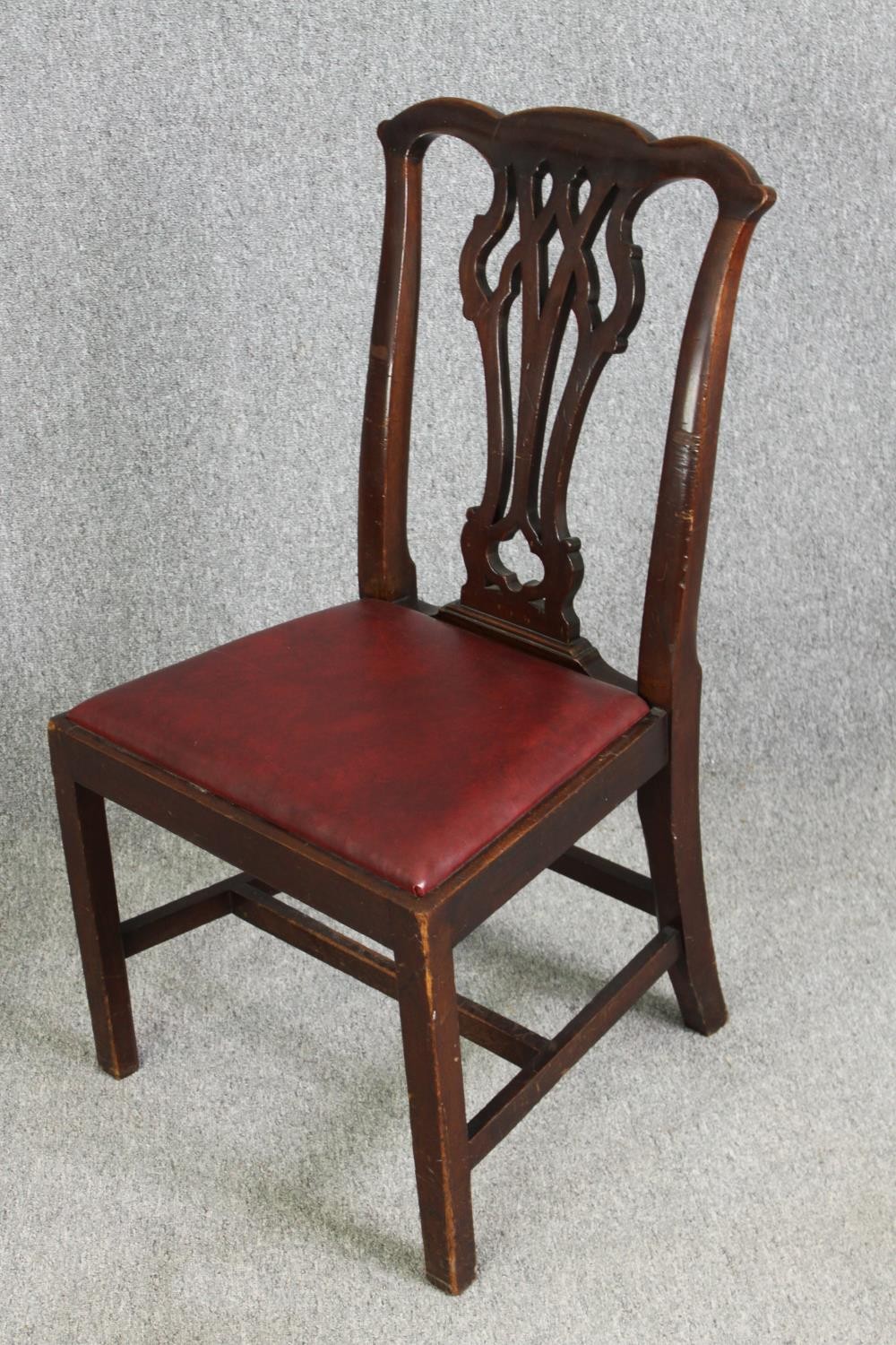 A set of five Chippendale style mahogany dining chairs, late 19th/early 20th century. - Image 5 of 6
