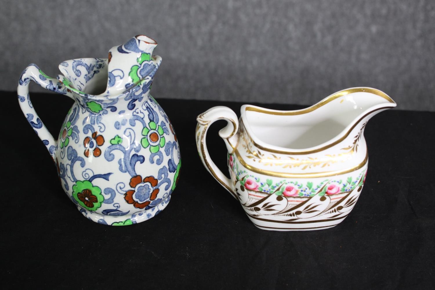 A group of various Staffordshire porcelain jugs. H.24cm. (largest). - Image 5 of 13