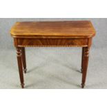 A George IV mahogany, swivel top tea table. H.73 W.92 D.92cm. (ext)