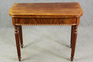 A George IV mahogany, swivel top tea table. H.73 W.92 D.92cm. (ext)