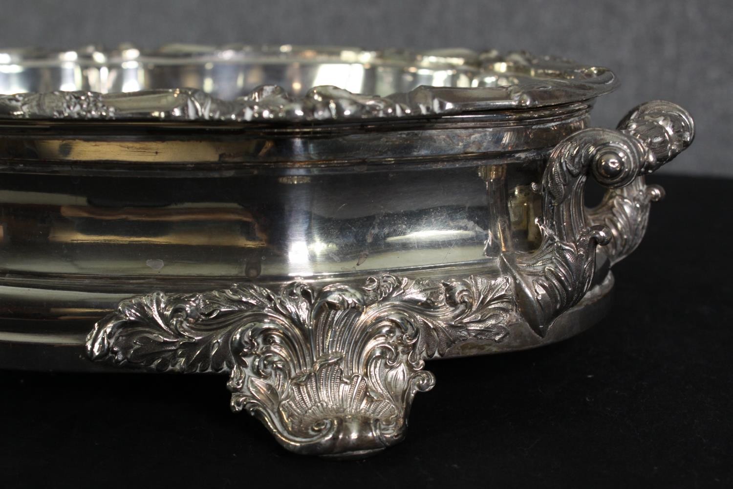 A silver plated entree dish. H.18 W.36 W.26cm. - Image 7 of 9