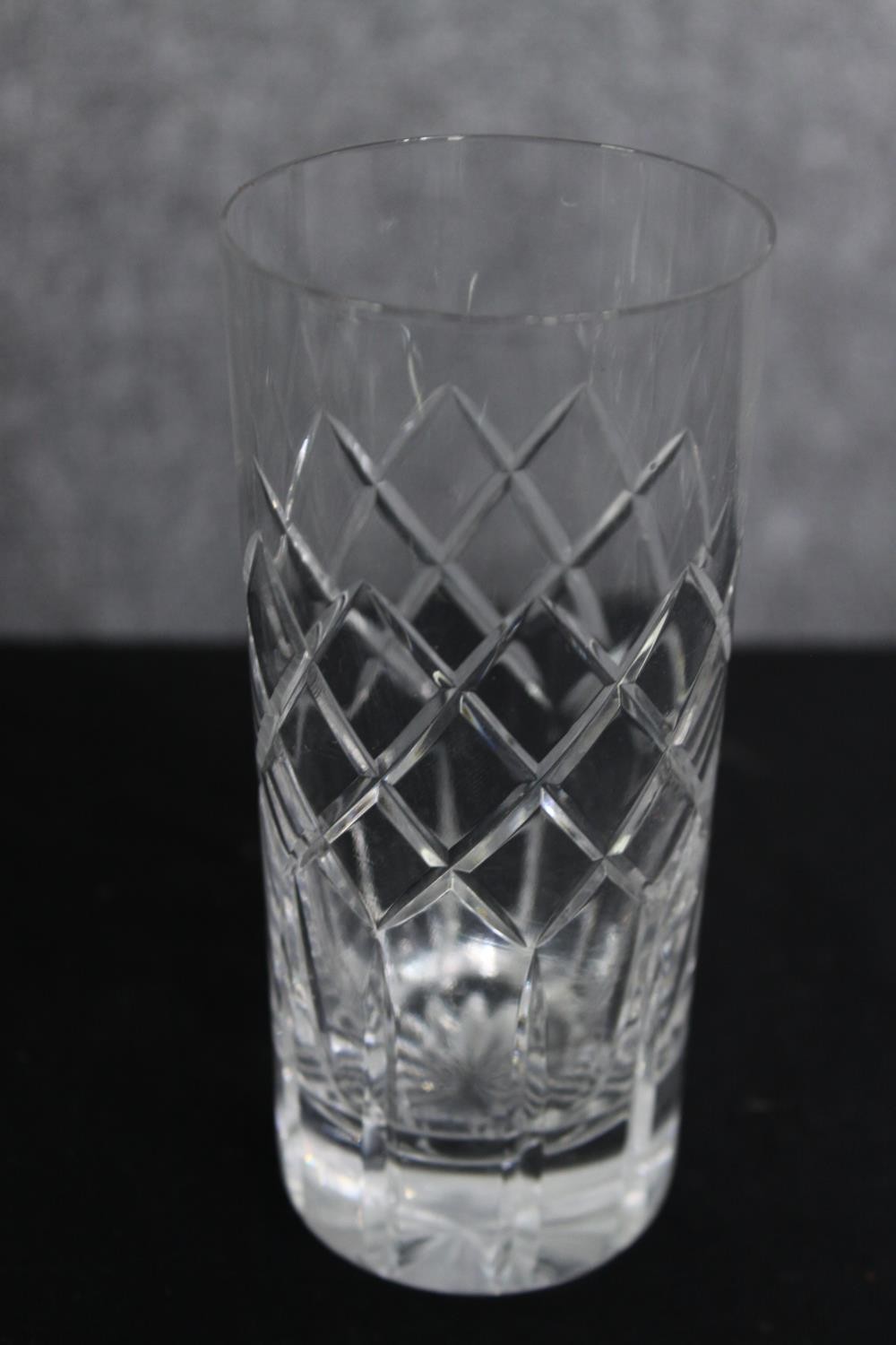 A group of various vintage cut crystal drinking glasses. H.14cm. (largest). - Image 4 of 5