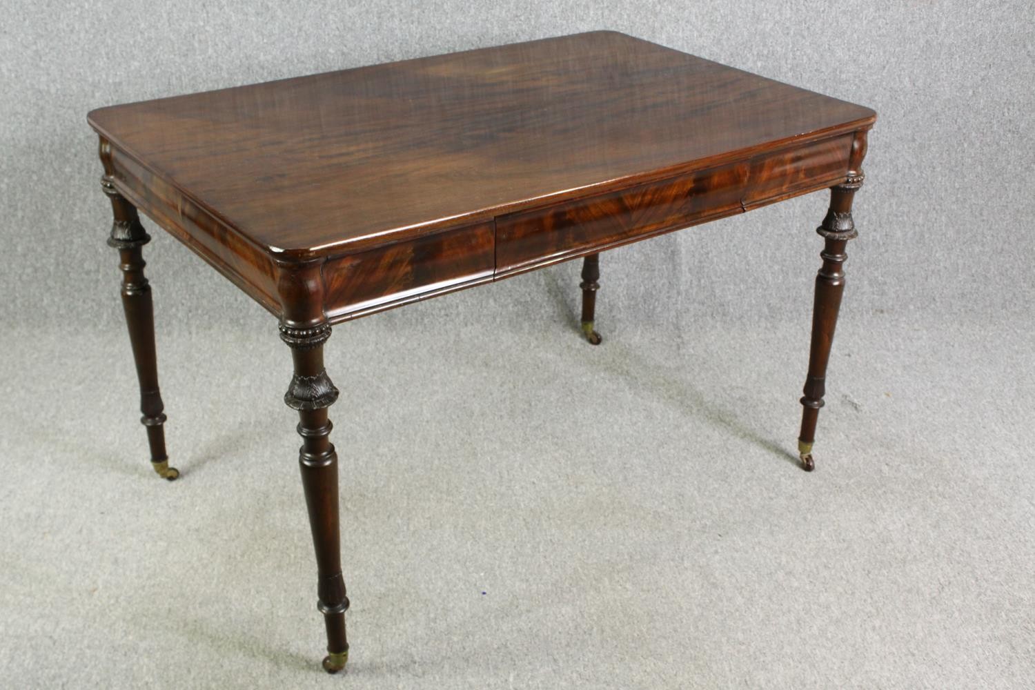 A George IV mahogany writing desk or side table, with H.78 W.124 D.80cm. - Image 2 of 6