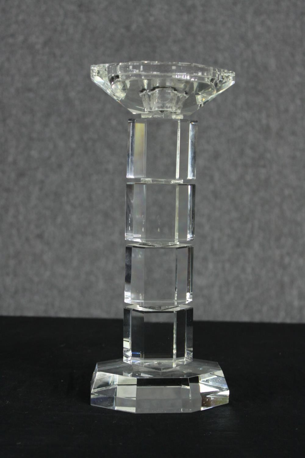 A pair of mid 20th century cut glass candlesticks. H.28cm. (each). - Image 4 of 6