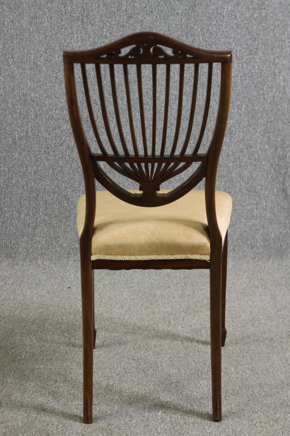 An Edwardian rosewood and inlaid side chair in the Sheraton style. - Image 5 of 6