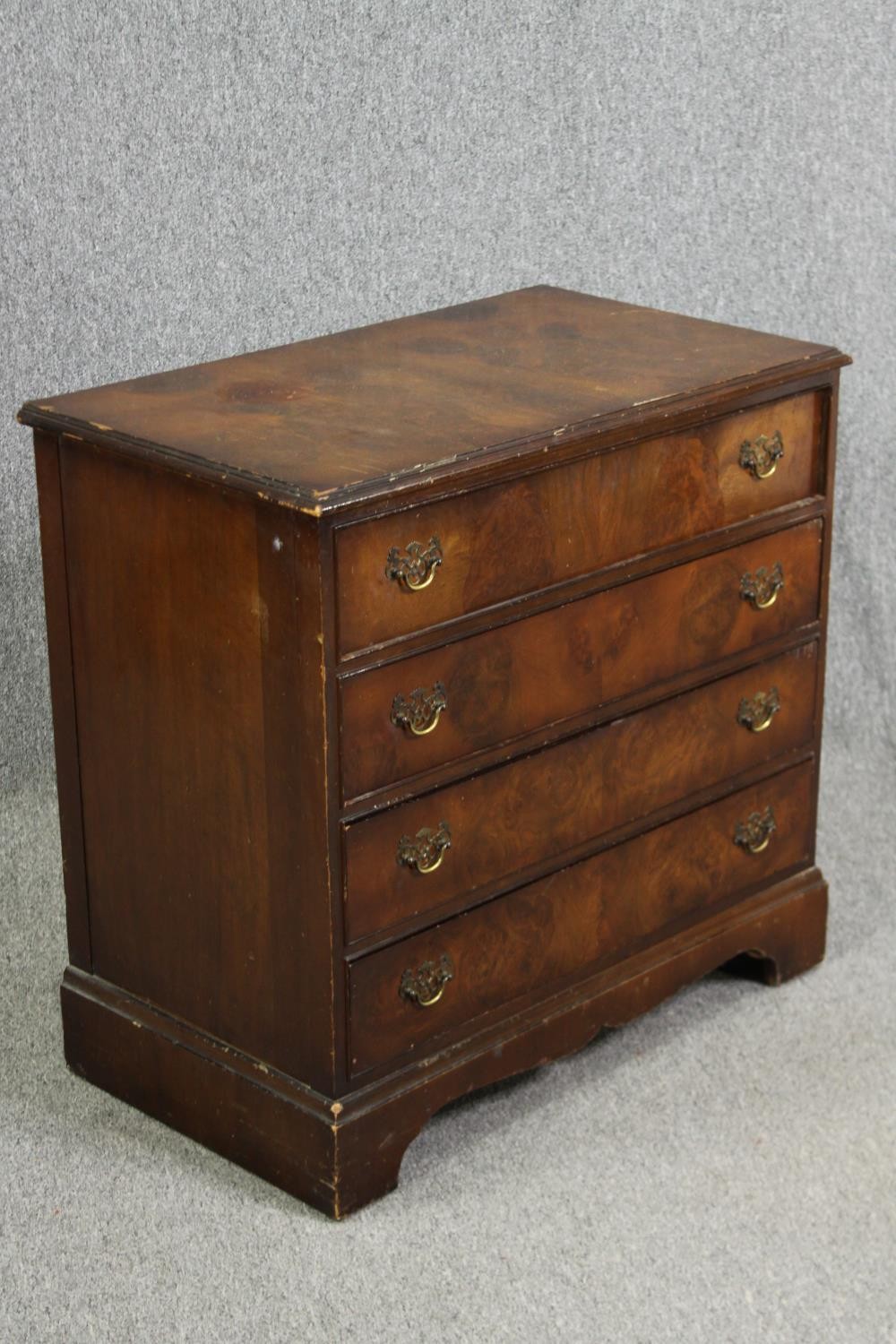 Chest mid century Georgian style walnut. H.75 W.78 D.45cm. - Image 2 of 5