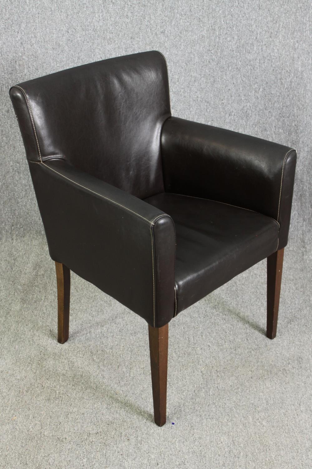 A set of six leatherette upholstered dining chairs. - Image 3 of 5