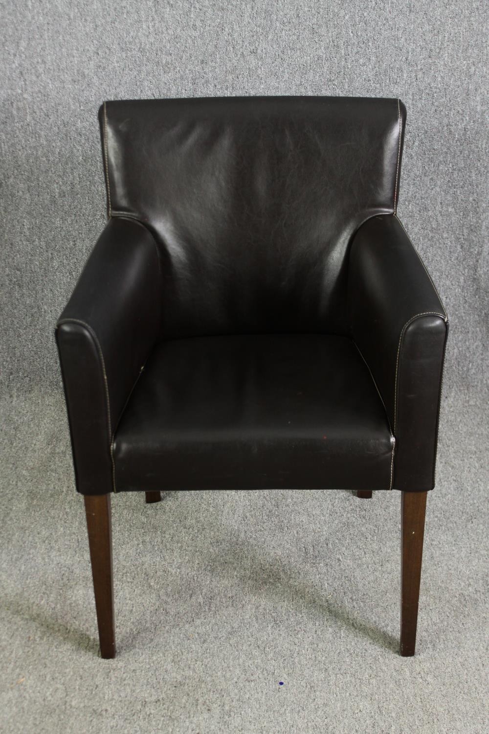 A set of six leatherette upholstered dining chairs. - Image 2 of 5
