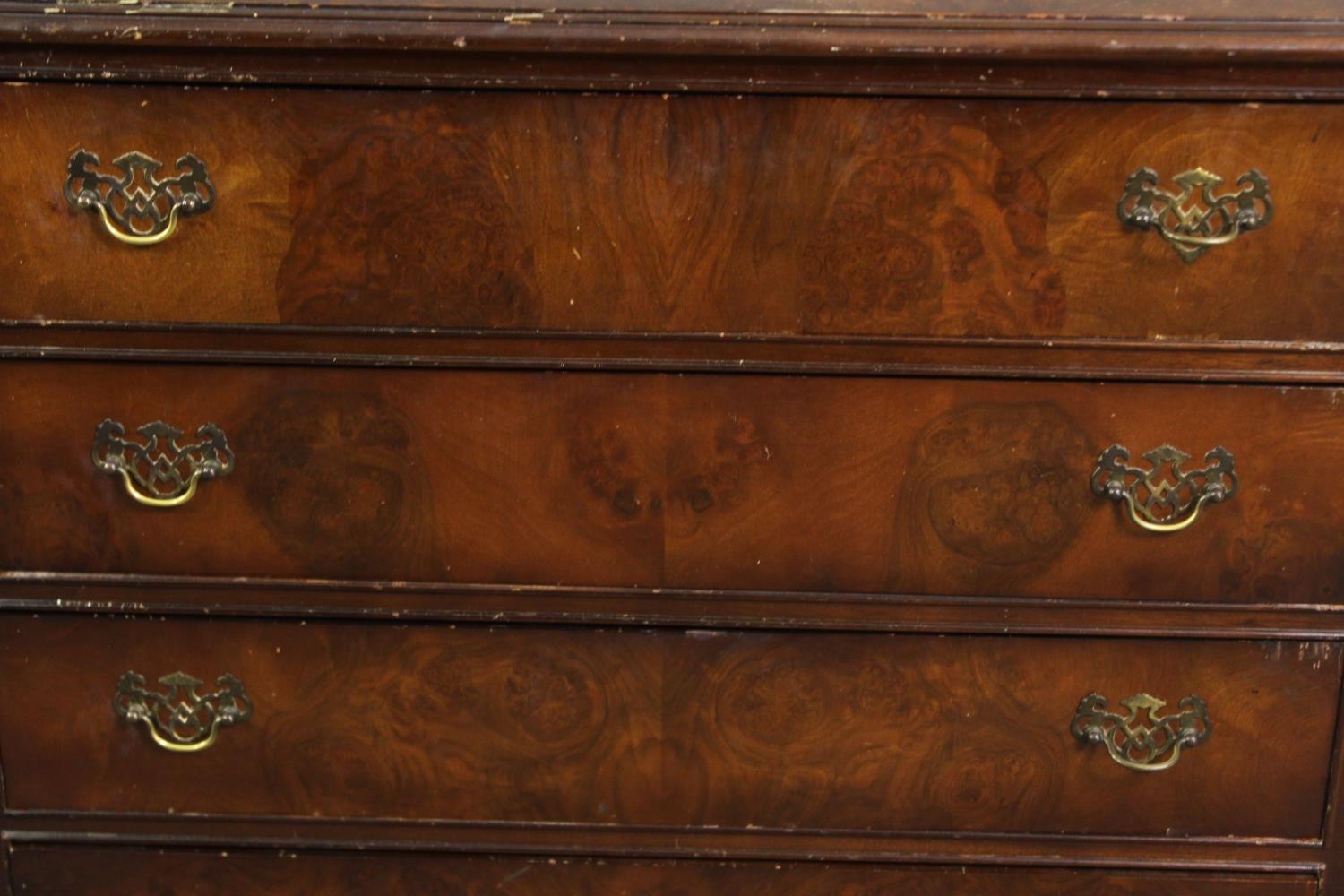 Chest mid century Georgian style walnut. H.75 W.78 D.45cm. - Image 5 of 5