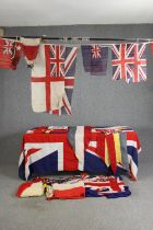 A quantity of naval flags. H.134 L.272cm. (largest).