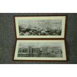 Two photographic views of Victoria Harbour, Hong Kong, dated 1924 and 1936 to the reverse, framed