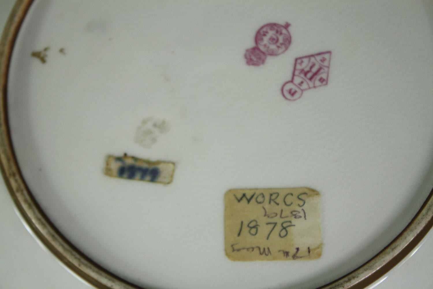 A Bavaria Waldershof blue and white vase, a Worcester plate decorated with birds, and other - Image 4 of 13