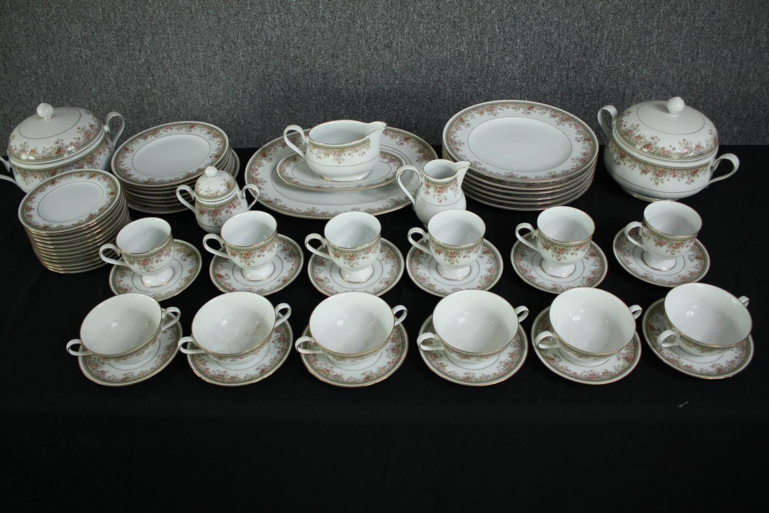 A Noritake 'Morning Jewel' part dinner service. L33 W.28cm. (largest).