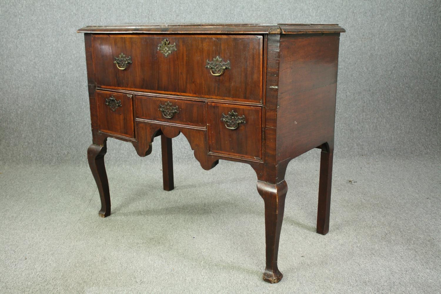 A George I walnut and feather strung lowboy. H.92 W.103 D.54cm. - Image 3 of 8