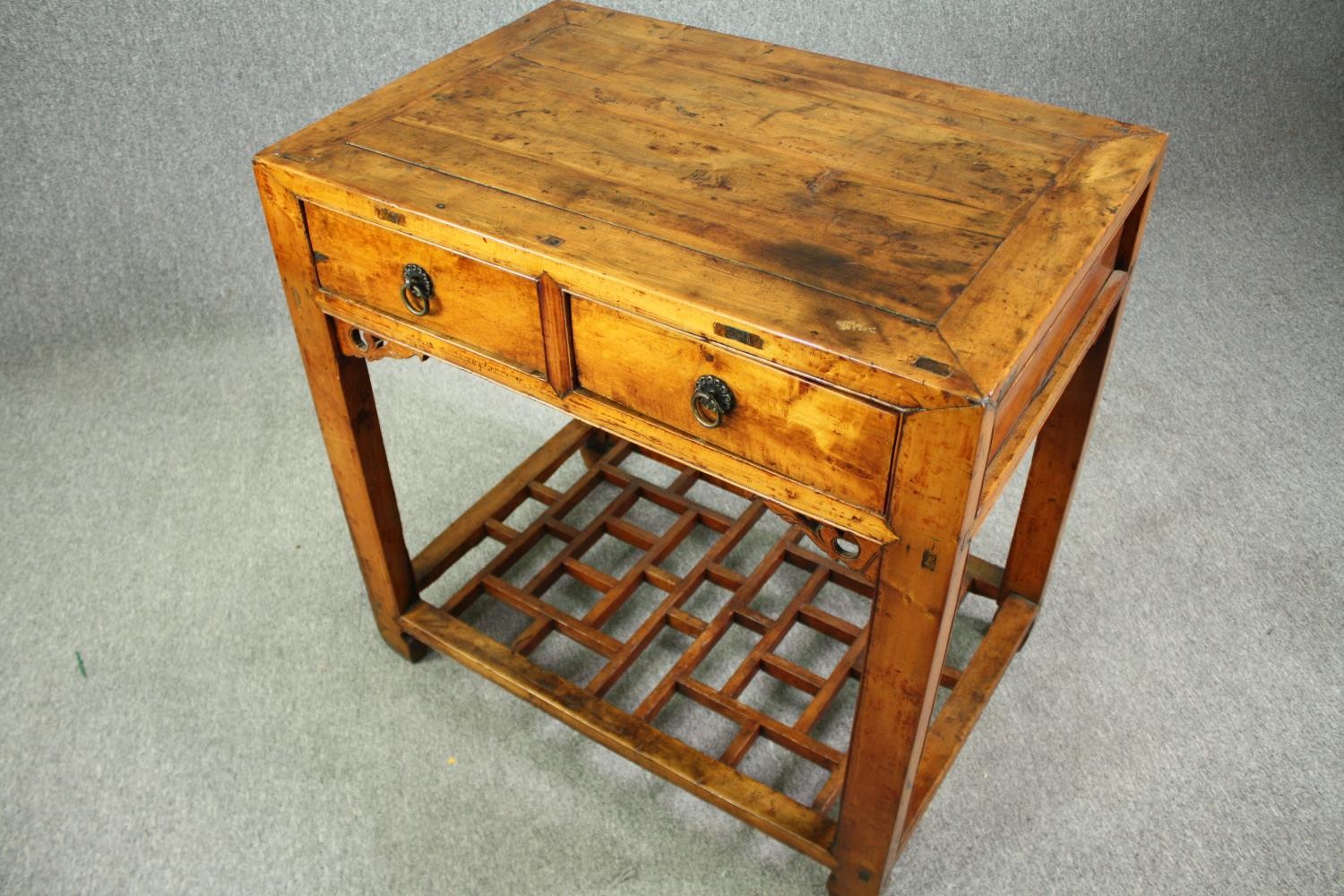 An early 20th century Chinese hardwood side cabinet. H.86 W.85 D.57cm. - Image 3 of 8