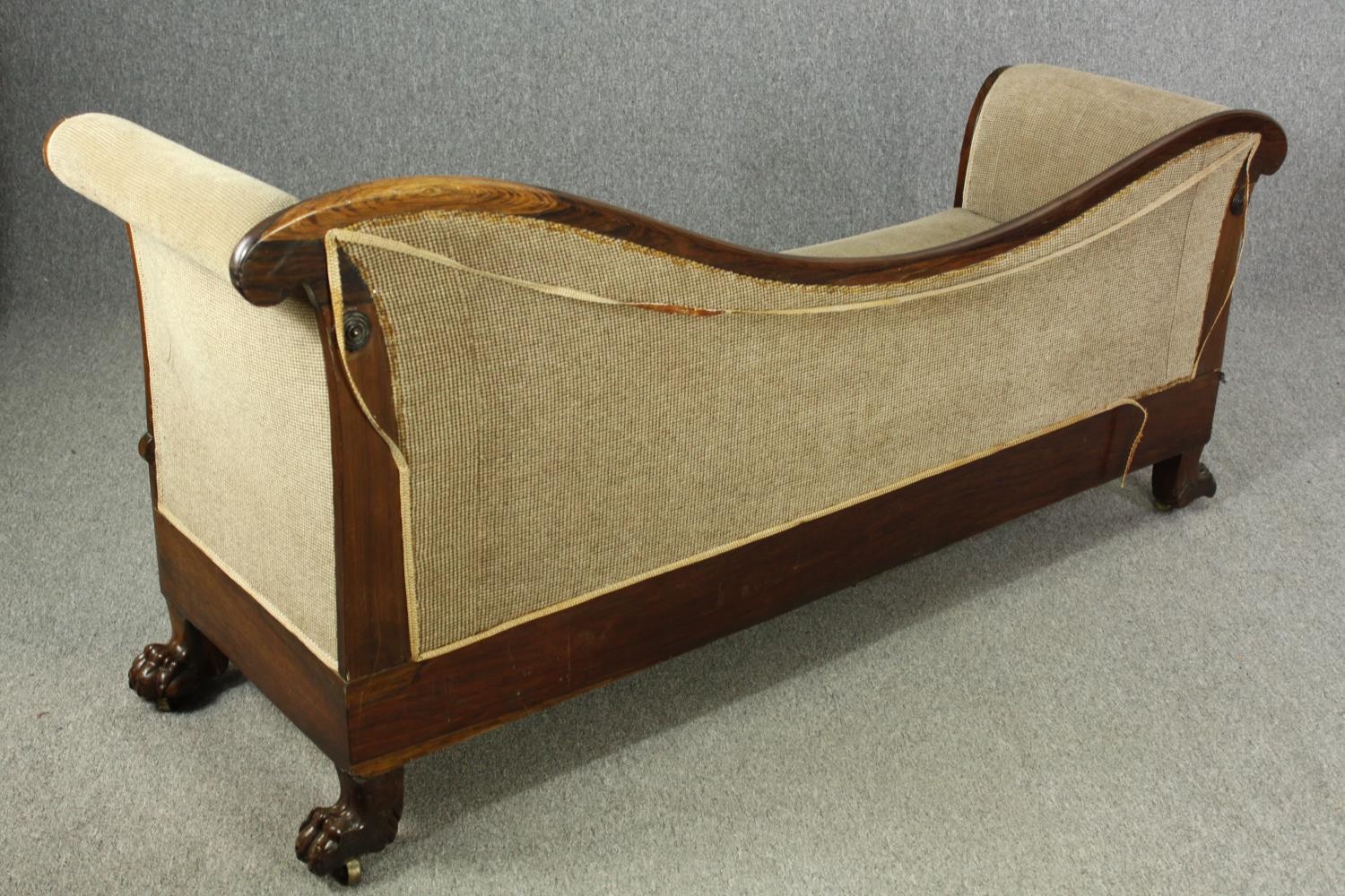 A Victorian style mahogany chaise longue, H.87 W.180 D.61cm. - Image 4 of 10