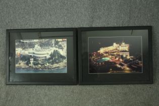 A pair of photographs of the Hong Kong Royal Yacht Club, framed and glazed. H.55 W.69cm. (each).