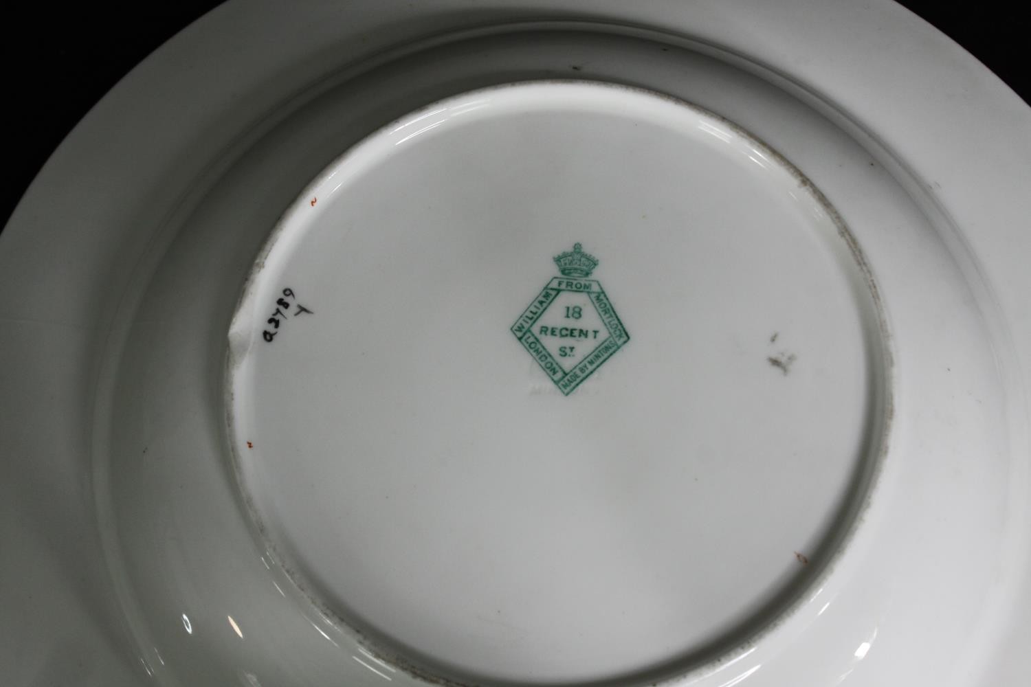 A group of six various 19th century porcelain plates, a cake stand and a cheese dish, including - Image 8 of 13