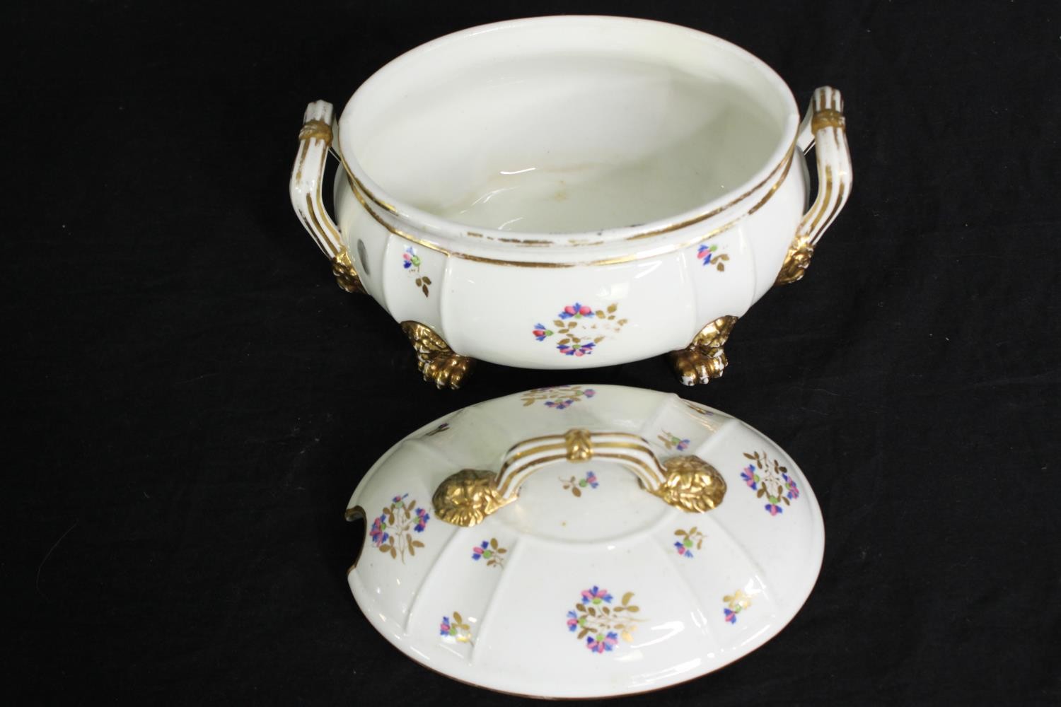 A group of four various 19th century tureens, including Derby and other Staffordshire porcelain, one - Image 5 of 15