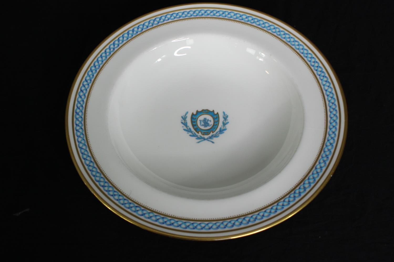 A group of six various 19th century porcelain plates, a cake stand and a cheese dish, including - Bild 7 aus 13
