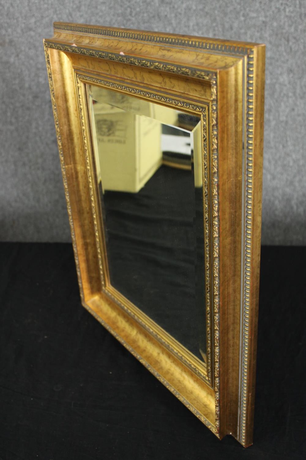 A giltwood wall mirror. H.50 W.42cm. - Image 3 of 5