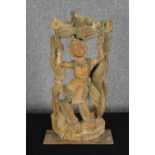 An Indonesian carved hardwood figure of Buddha. H.66 W.36 D.13cm.