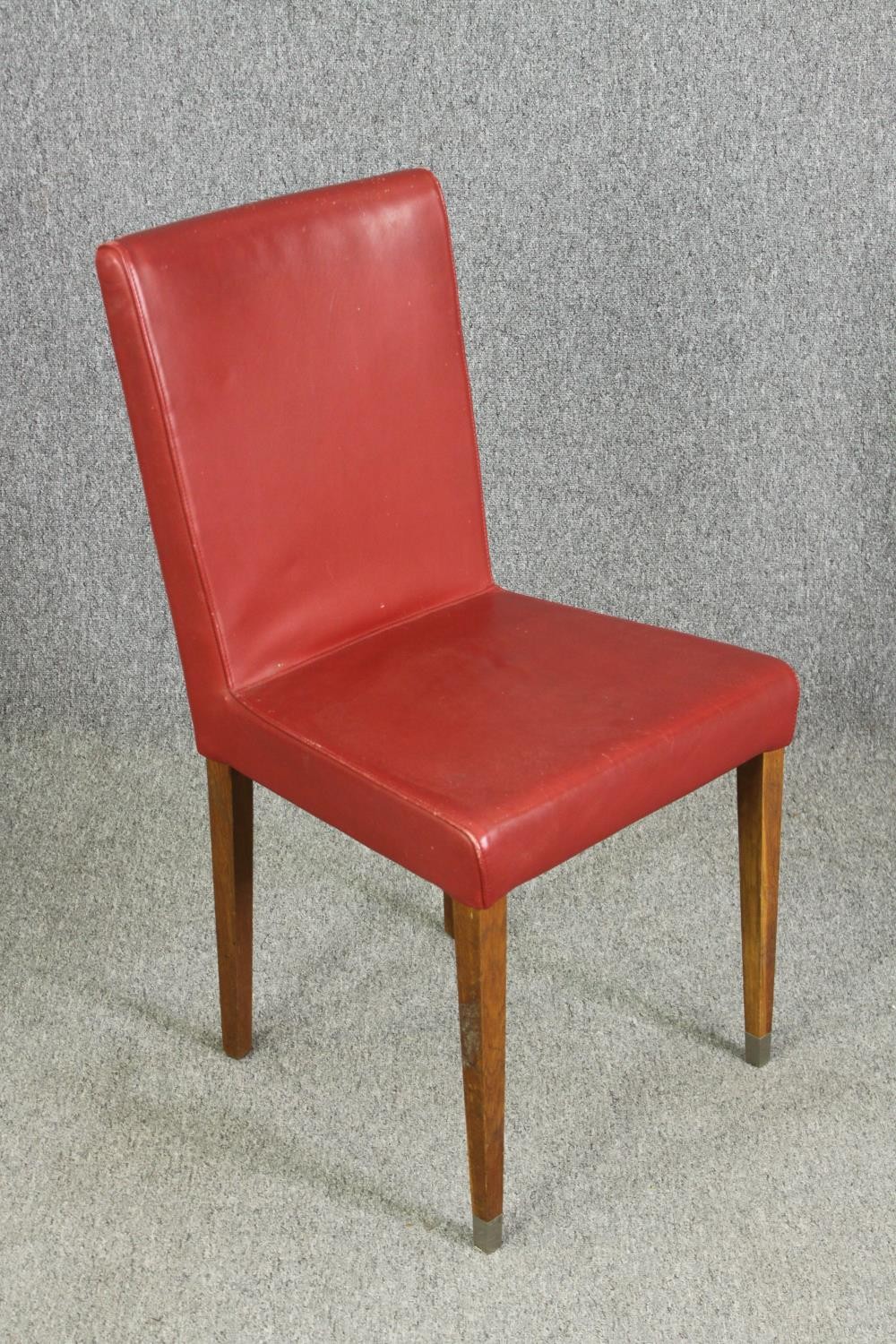 A set of four leather upholstered dining chairs. H.90cm. (each). - Image 3 of 6