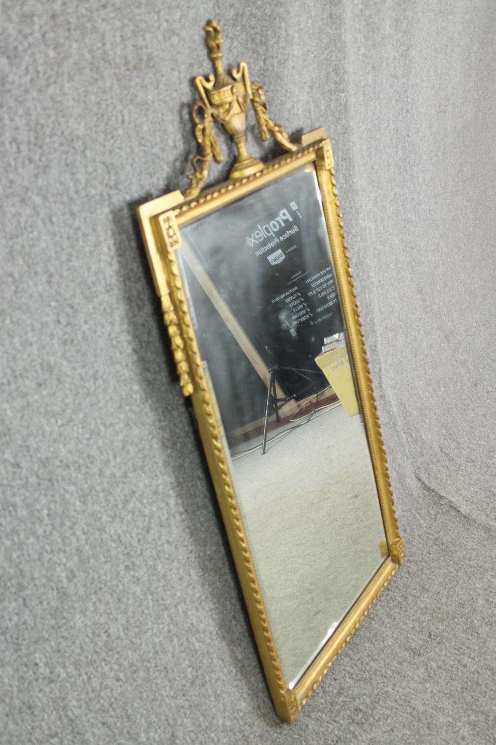 A neoclassical style gilded pier mirror, probably early 20th century. H.125 W.60cm. - Image 2 of 6