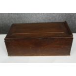 An antique mahogany box. H.22 W.35 D.12cm.