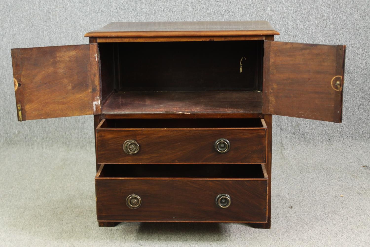 A George III style mahogany bedside cabinet, 19th century. H.72 W.66 D.44cm. - Image 5 of 6