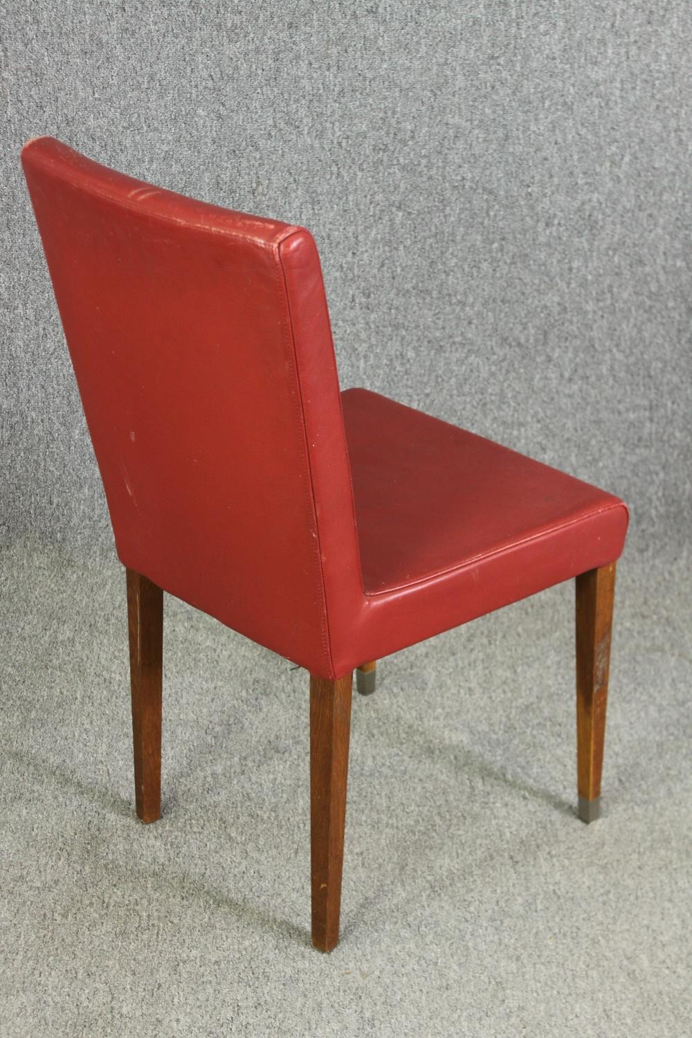 A set of four leather upholstered dining chairs. H.90cm. (each). - Image 4 of 6