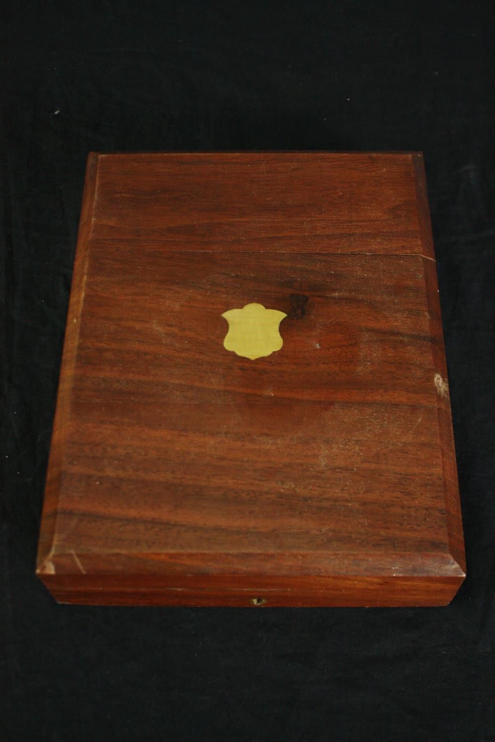 A group of four boxes, in various woods. H.7 W.35 D.27cm. (largest). - Image 9 of 10