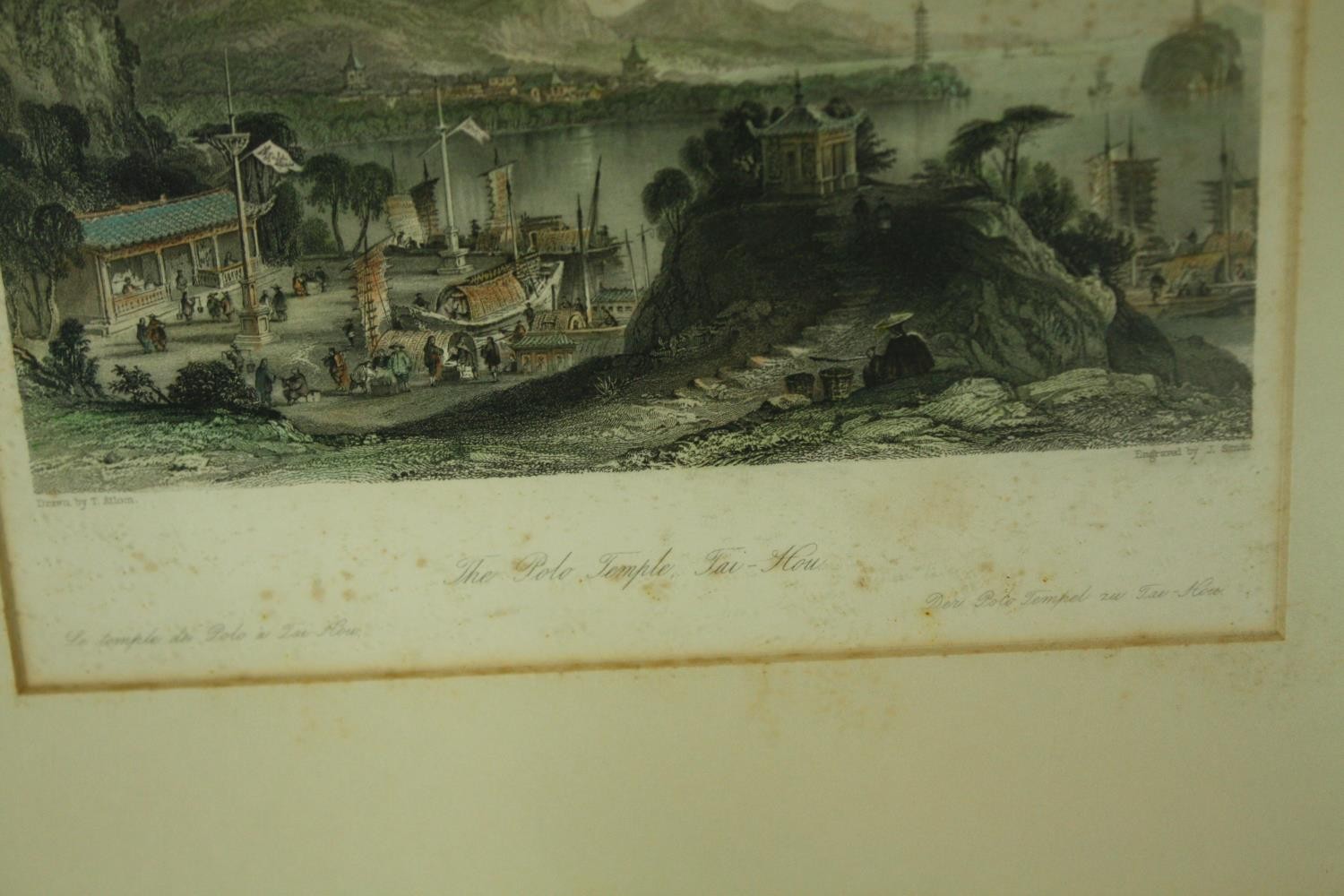 Thomas Allom, two coloured engravings, views of China entitled 'Pagoda and village on the canal near - Image 5 of 7