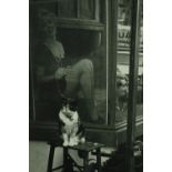 Victor Macarol 'Cat and Marilyn' reprint from Musée de l'Élysée, in a silvered frame. H.70 W.50cm.