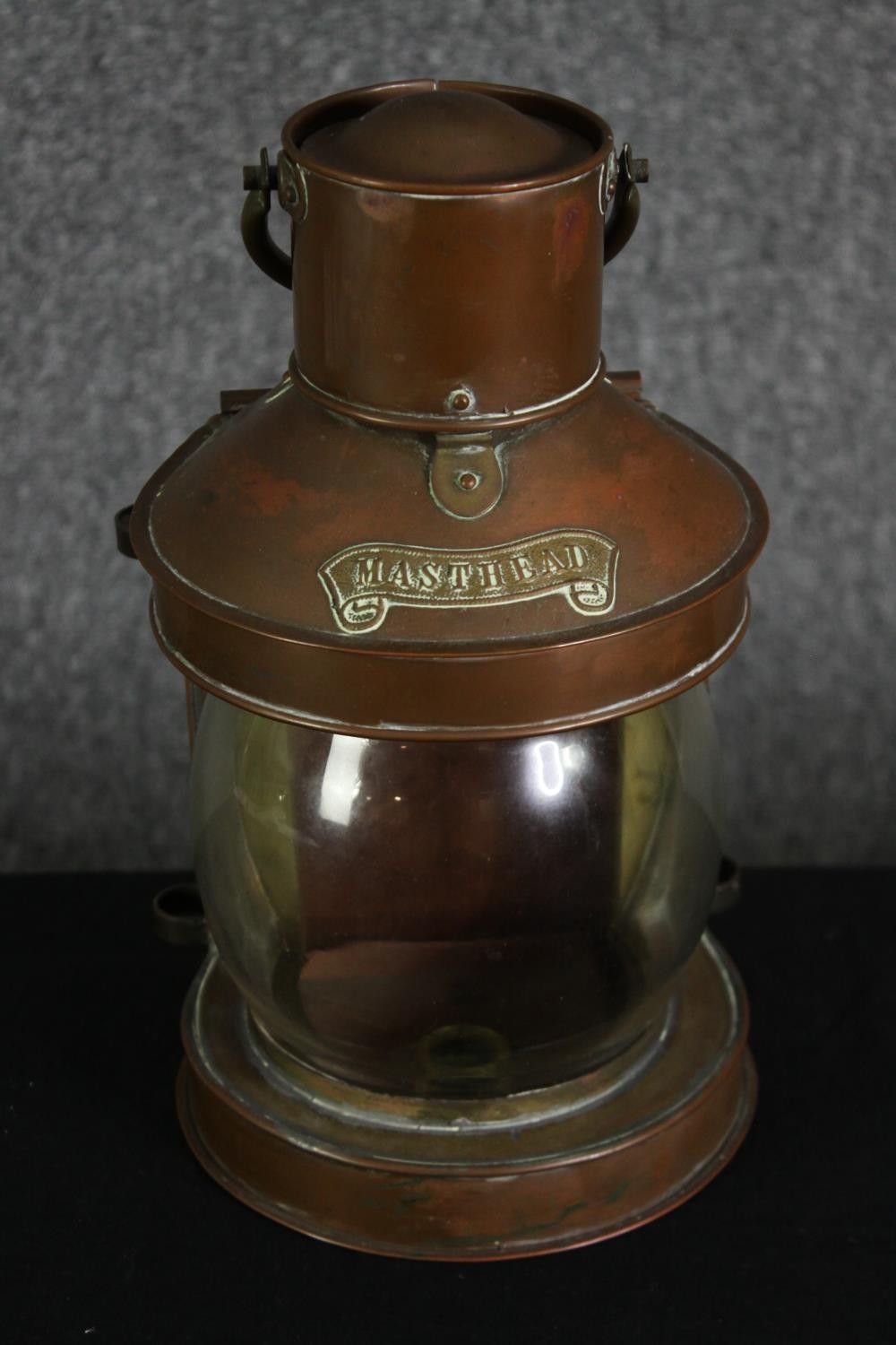 A Masthead copper and glass ship's lantern. H.31cm. - Image 2 of 5