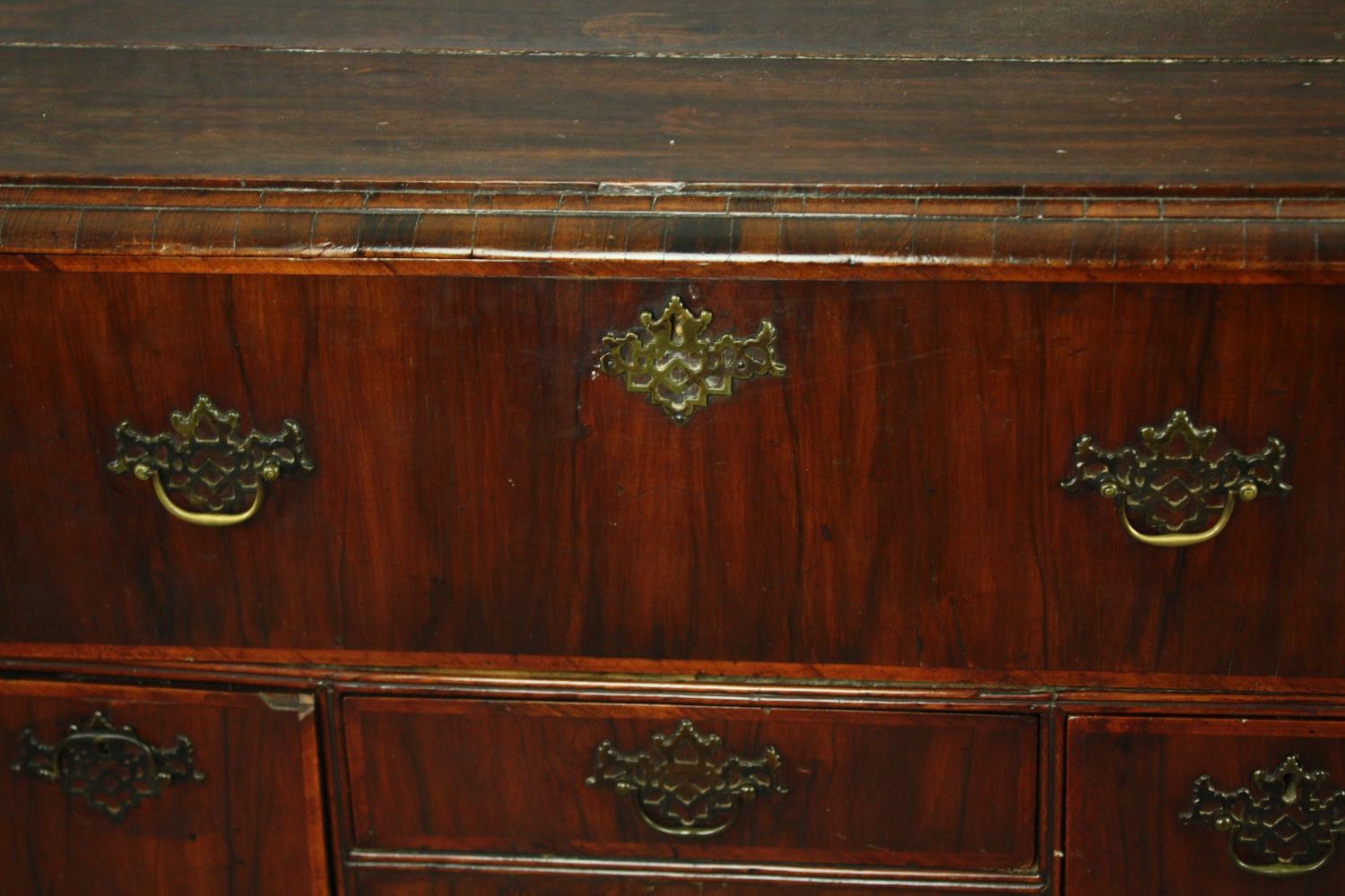 A George I walnut and feather strung lowboy. H.92 W.103 D.54cm. - Image 5 of 8