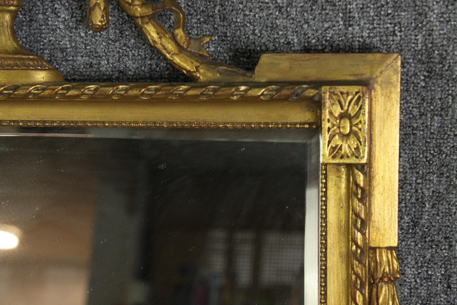 A neoclassical style gilded pier mirror, probably early 20th century. H.125 W.60cm. - Image 5 of 6