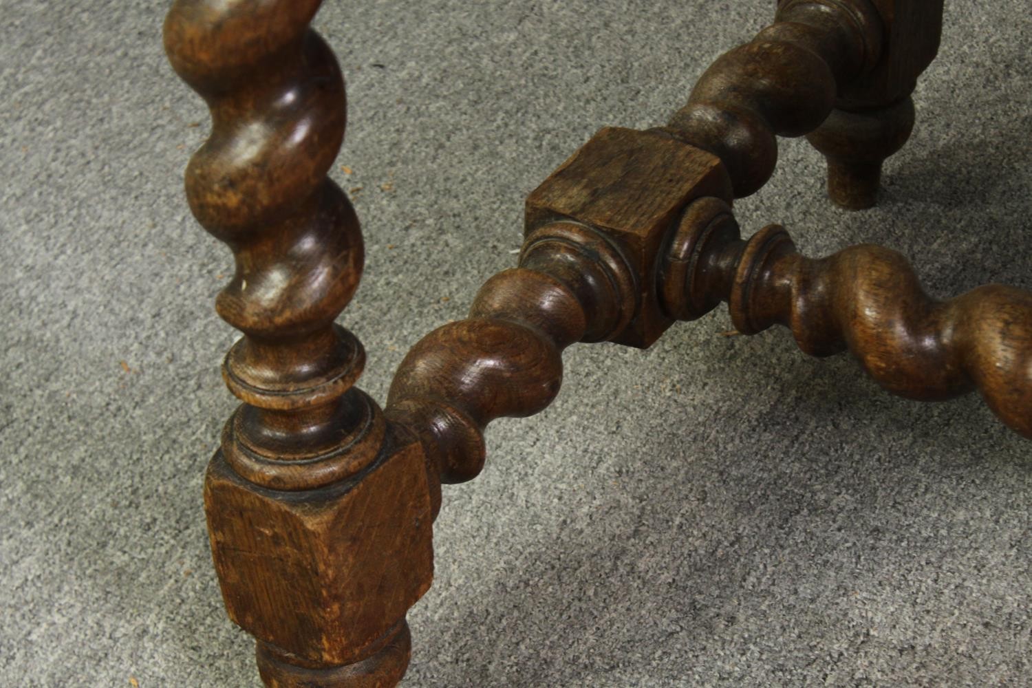 A Victorian carved oak side table, circa 1870, in the 17th century manner, with two frieze - Image 8 of 8