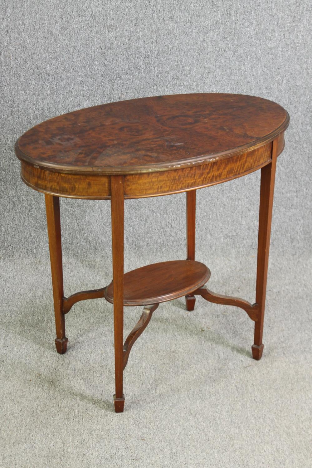 A burr wood side table, 19th century, in the George III style. H.74 W.80 D.53cm. - Image 2 of 5